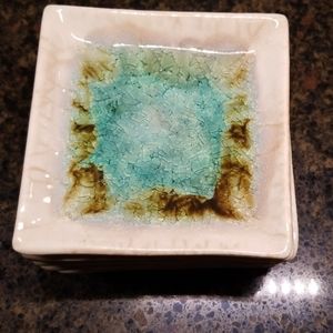 Set/8 dipping plates or coasters ceramic